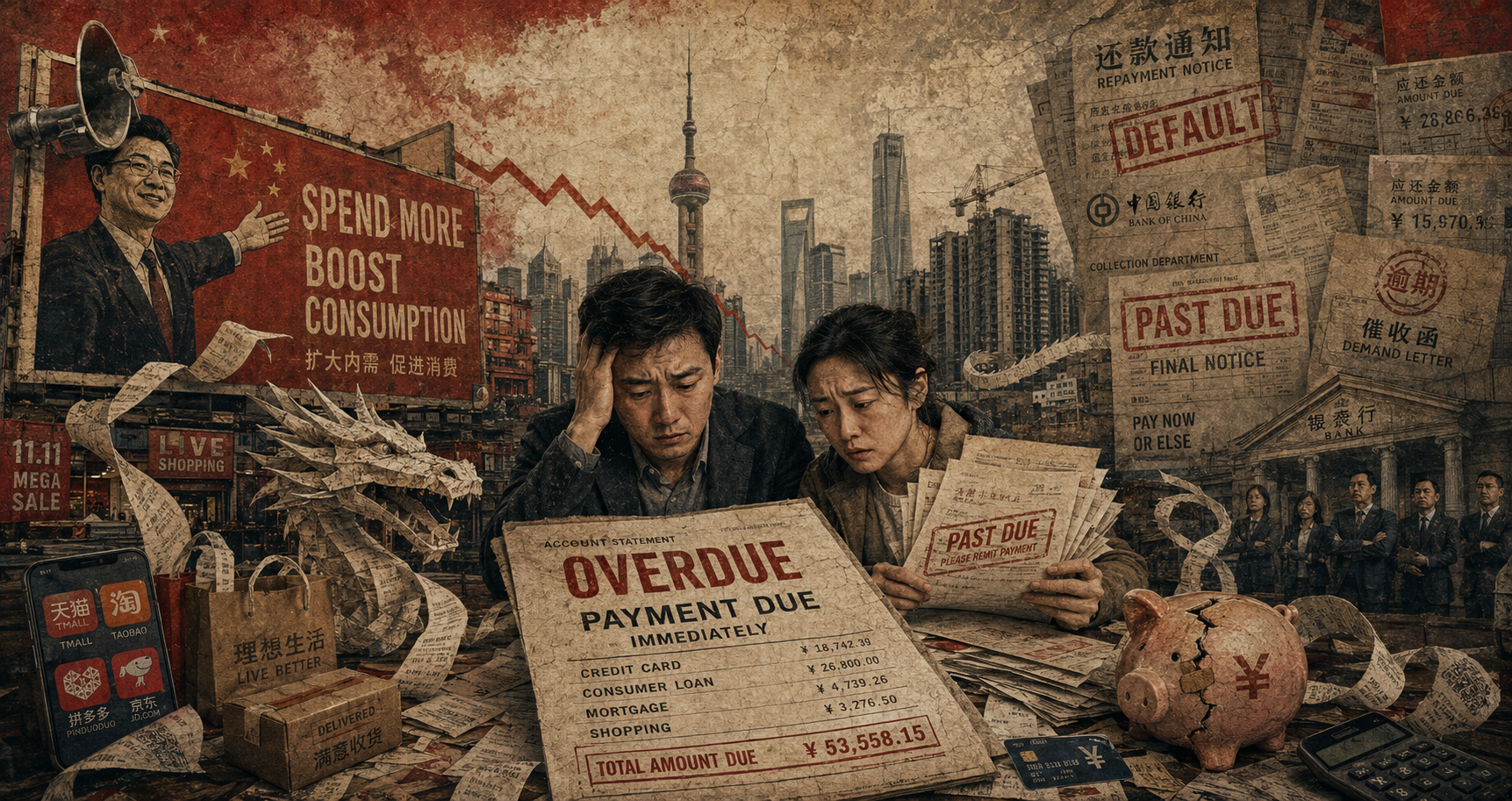China’s Record Consumer Defaults Undermine Beijing’s Spending Drive